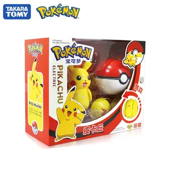 Genuíno Pokemon Pikachu A Figura De Ação Elf Bola De Modelo De Anime Pocket Monster Deformação Pokeball Kawaii As Crianças Coletar Brinquedo De Presente 0