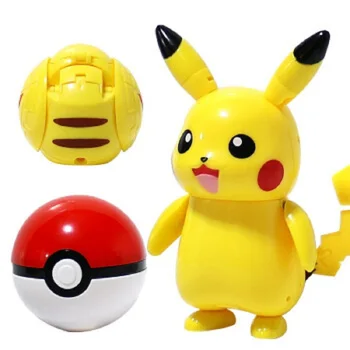 Genuíno Pokemon Pikachu A Figura De Ação Elf Bola De Modelo De Anime Pocket Monster Deformação Pokeball Kawaii As Crianças Coletar Brinquedo De Presente 3